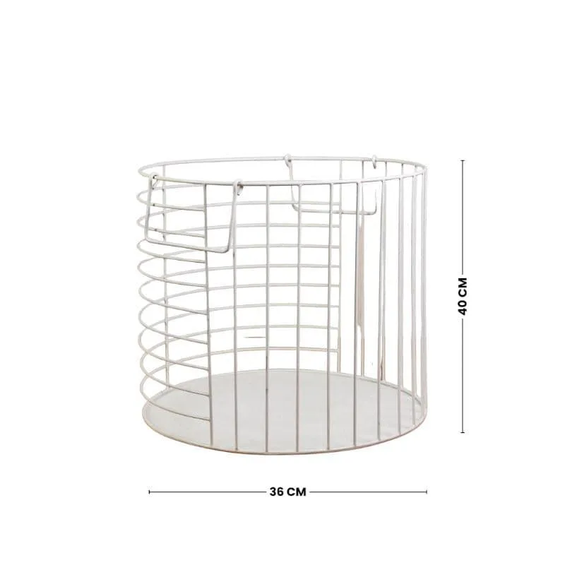 Round Iron Weave Laundry Basket media 4