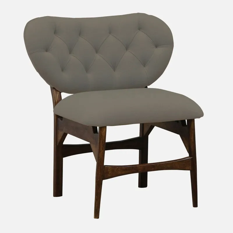 Racknest Rose Wood Accent Chair - Grey media 4