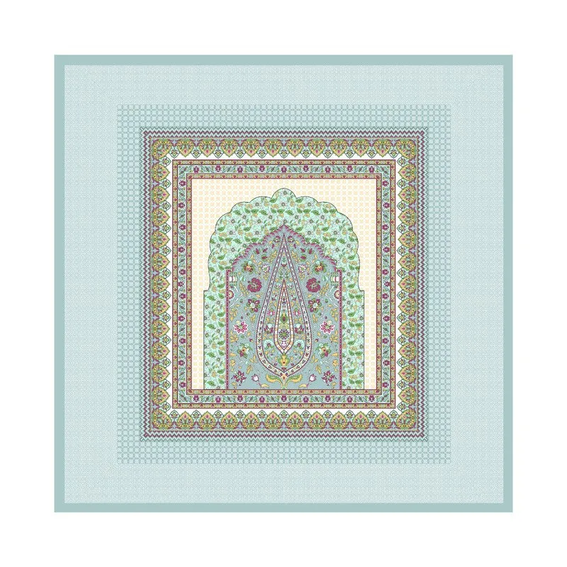 Ethnic Bloomy Cotton Bedsheet (Green,Blue) - 120 TC media 5