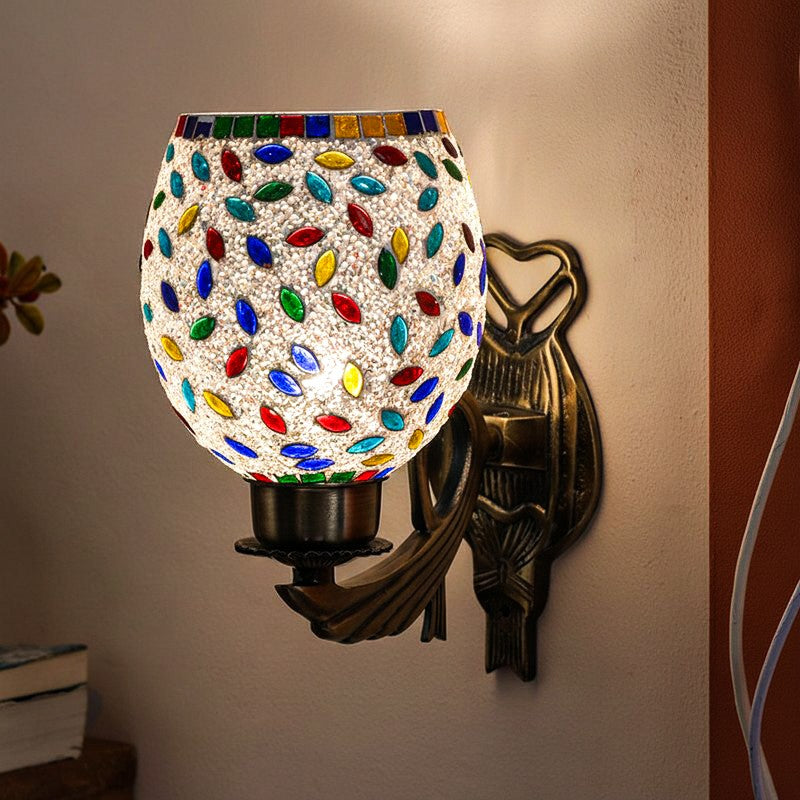 Aajwa Love Gleam Mosaic Glass & Metal Wall Lamp
