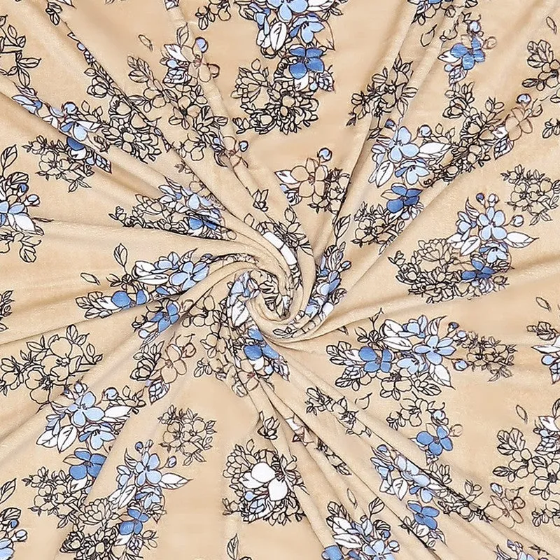 Monte Carlo Bluemora Floral Print Polyester Blanket (Peach) - 210 GSM media 6