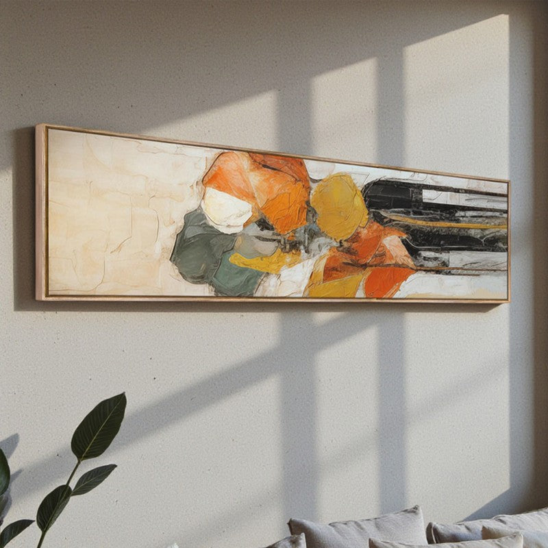 Tangerine Dreams Abstract Canvas Wall Art With Frame - Orange media 3