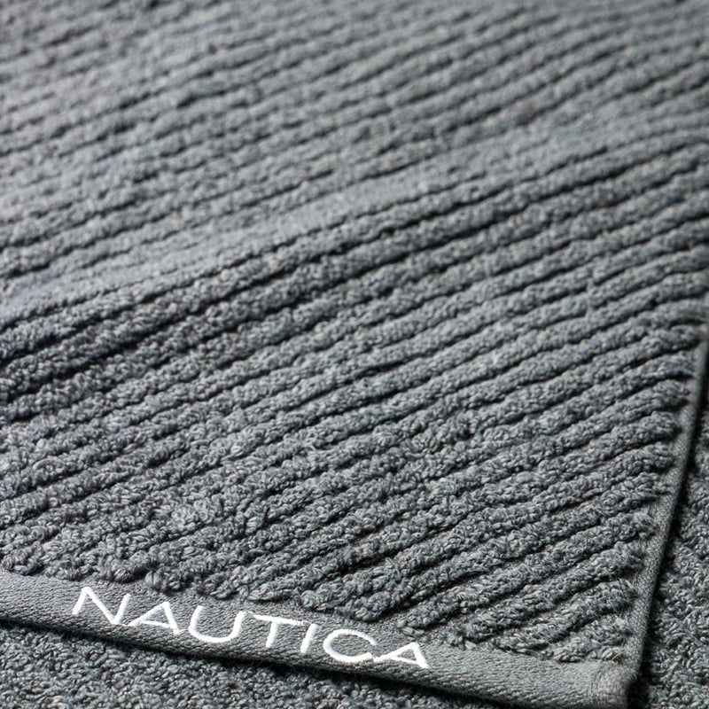 Nautica Riviera Soft Cotton Hand & Face Towel (Dark Grey) - Set Of Four media 6