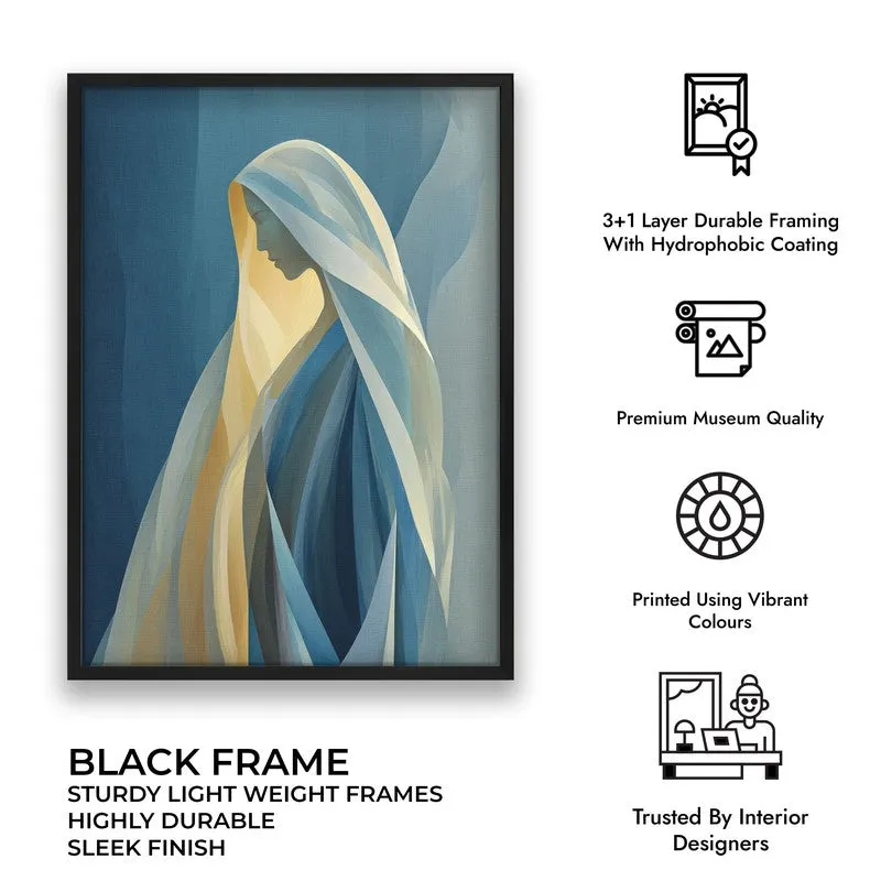 Holy Mary In Serene Devotion Archival Paper Wall Painting With Black Frame media 7