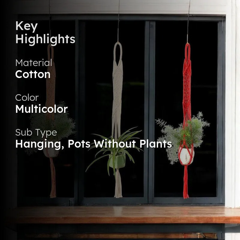 Boheme Botanica Macrame Hanging Planter (Multicolor) - Set Of Three media 2