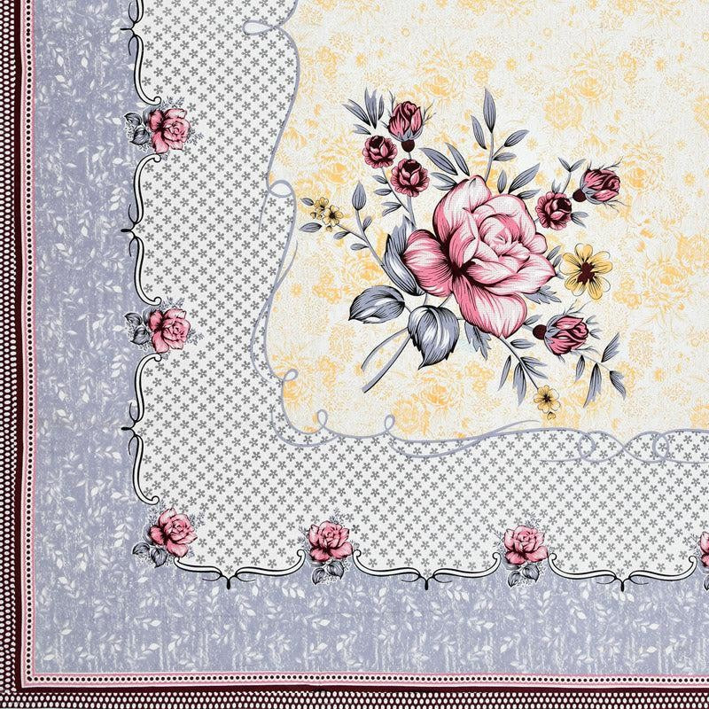Jasper Floral Cotton Bedsheet (Grey,Yellow) - 180 TC media 4