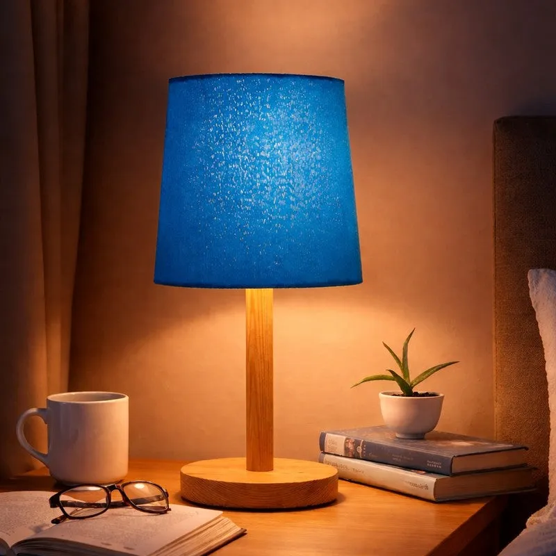 SolidGlow Wooden Table Lamp - Blue media 5