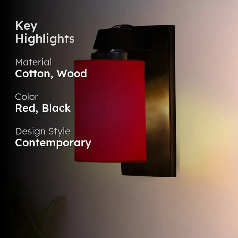 Eyrie Wooden Wall Lamp - Red media 2