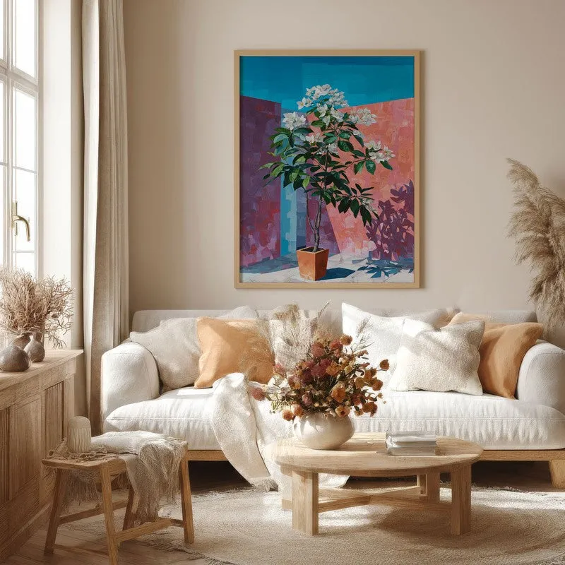 Corner Bloom Canvas Wall Painting - Brown Frame media 4