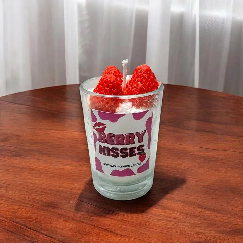 Berry Light Strawberry Scented Soy Wax Candle media 3