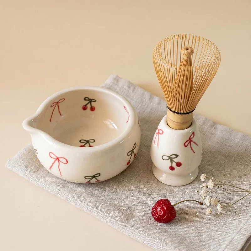 Hoshi Ceramic Matcha Bowl & Whisk Holder Set - 550 mL media 1