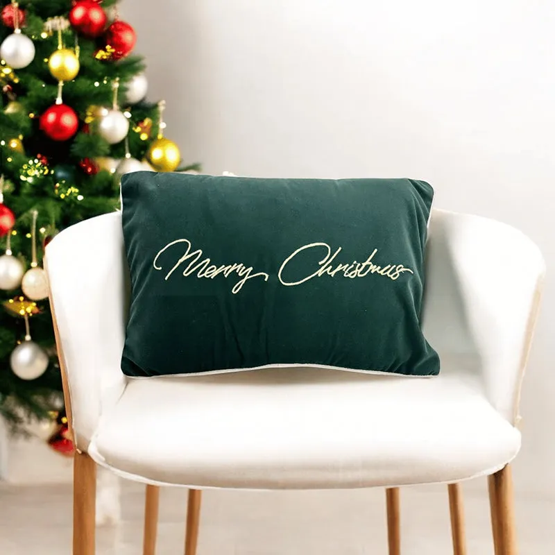 Gilded Greetings Velvet Christmas Cushion Cover - Rectangle media 4