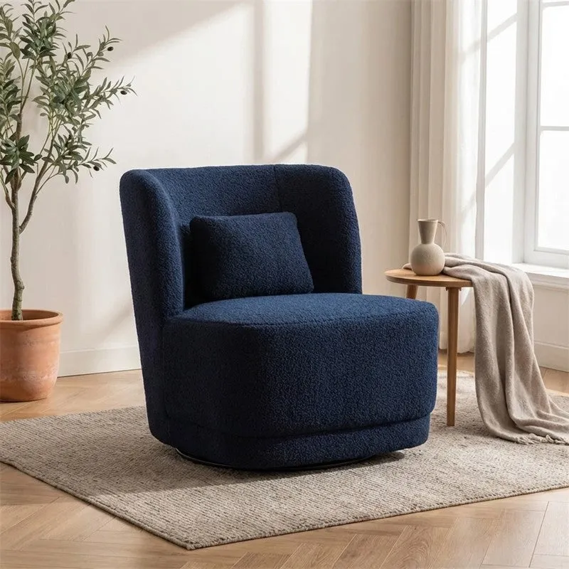 Urbano Neem Wood Accent Chair - Blue media 1