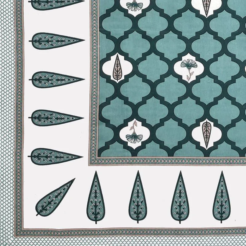 Ashima Printed Cotton Bedsheet (Sea Green) - 180 TC media 4