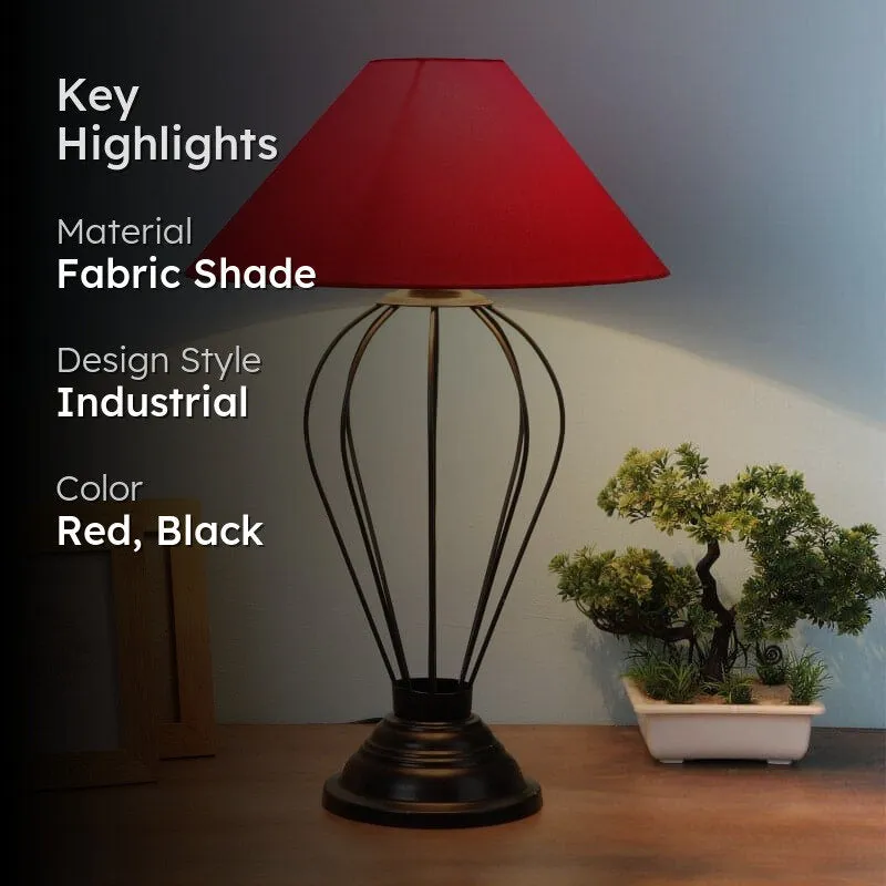 Ondine Maximus Fabric Table Lamp - Red,Black media 2