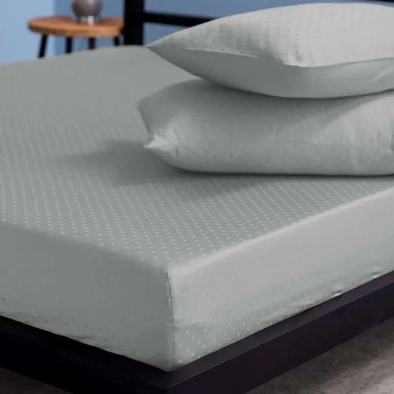 Swiss Dot Cotton Pillow Cover (Paloma Grey,300TC) - Set Of Two media 5