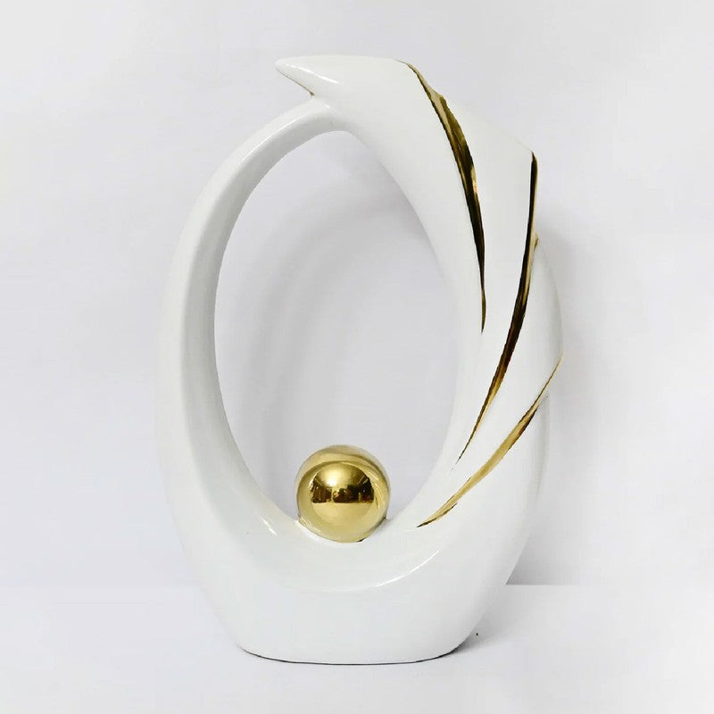 Orvix Luxe Curve Sculpted Showpiece - White media 4