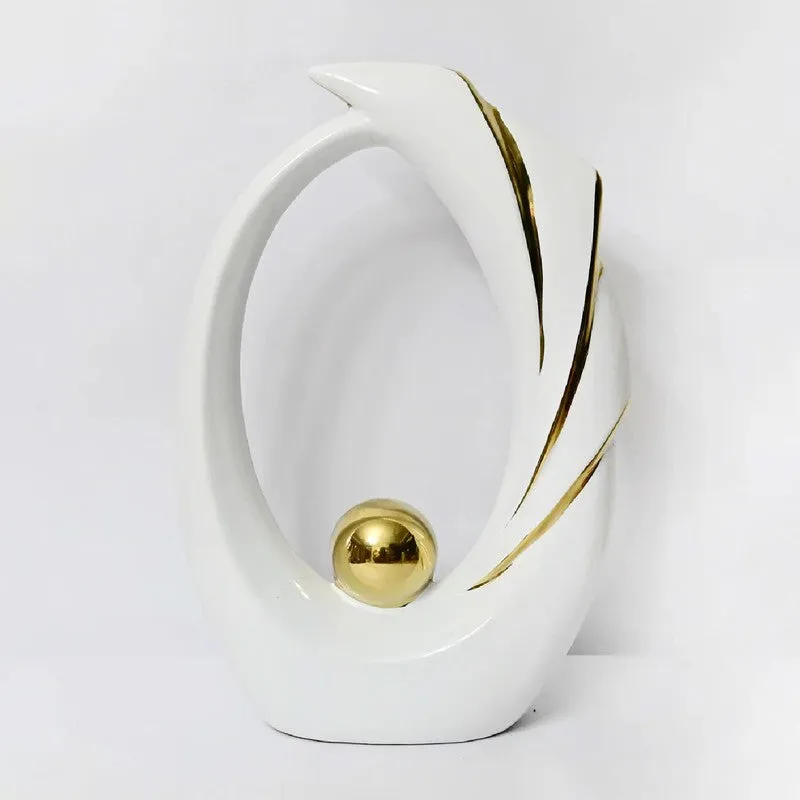 Orvix Luxe Curve Sculpted Showpiece - White media 4
