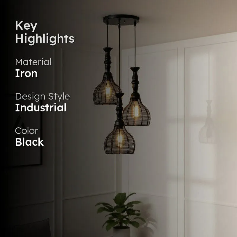 Matte Cage Iron Ceiling Lamp media 2