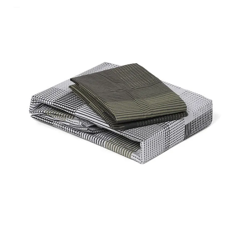 Monte Carlo Checkora Cotton Bedsheet (White,Olive Green) - 104 TC media 8