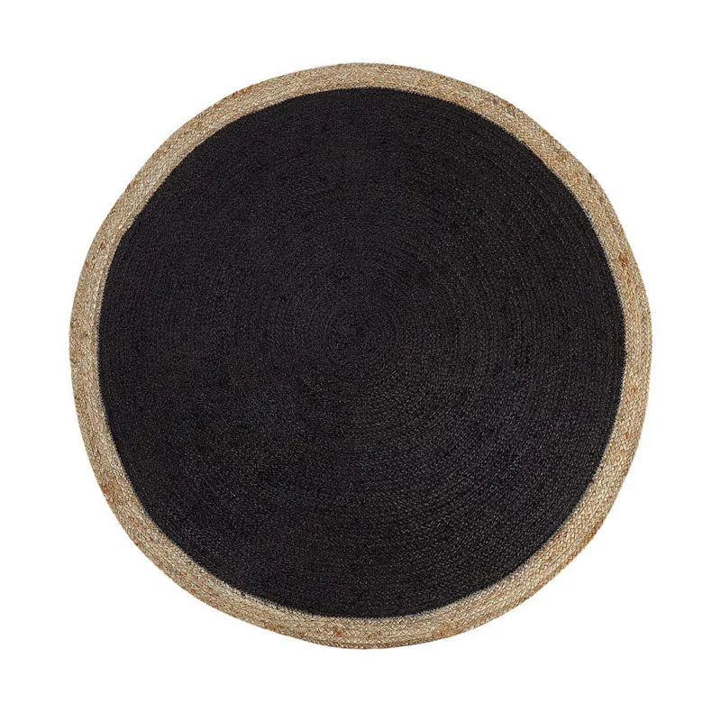 Knot Rustica Braided Jute Area Rug - Black media 1