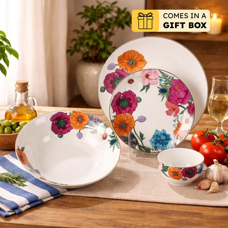 Linea Luxe 24k Gold Brushed Dinner Set (Multicolor)- 20 Piece Set