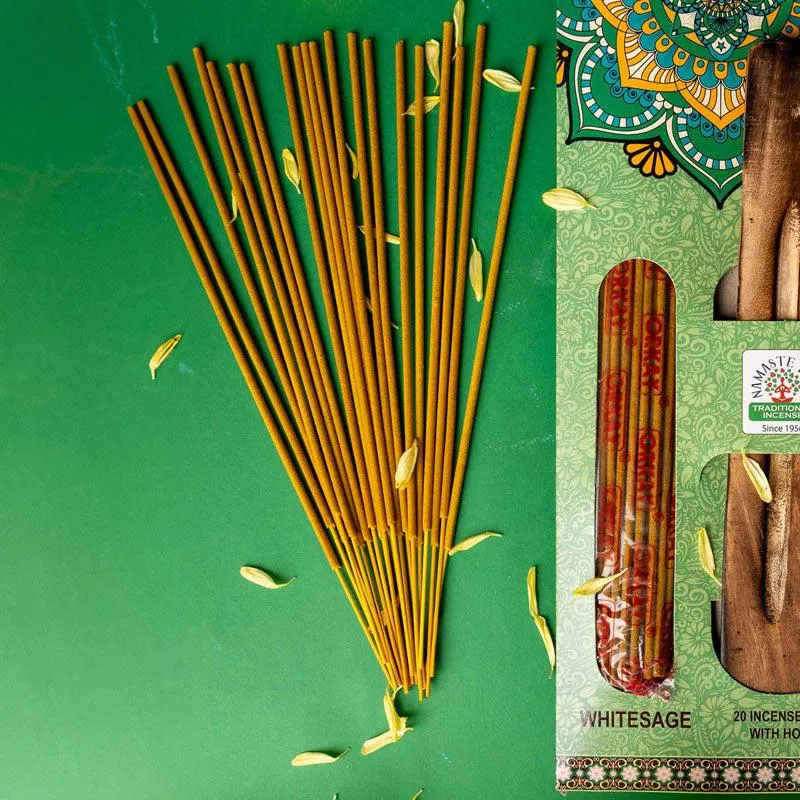 Sugandha White Sage Incense Sticks With Incense Holder - Set Of Twenty media 3