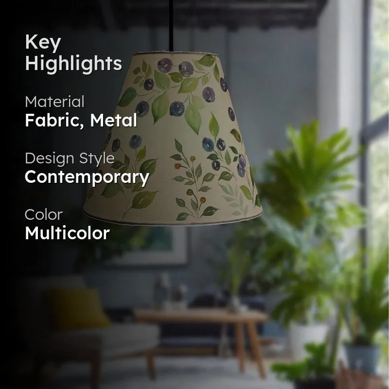 Blue Berry Blace Handpainted Fabric Ceiling Lamp media 2