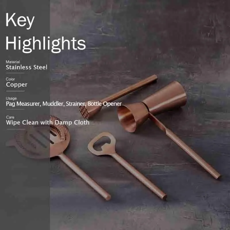 Sassy Bartender Tools (Copper) - Set Of Four media 6