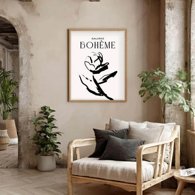 Expressive Flora Canvas Wall Painting With Brown Frame media 5