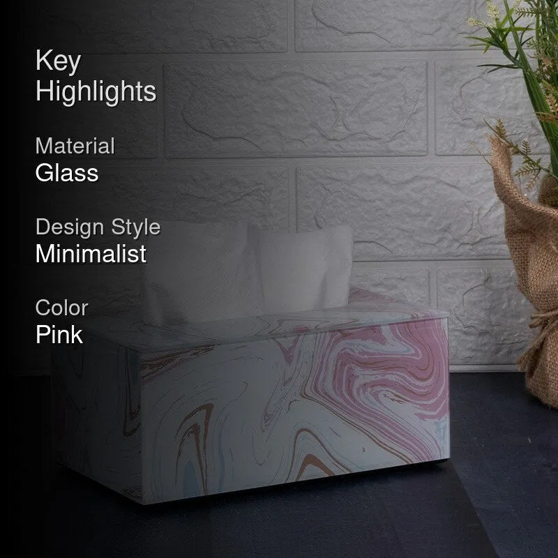 AarviDecor Gilded Line Glass Tissue Holder media 2
