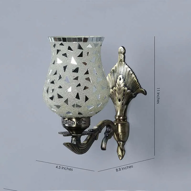Lattice Glow Glass & Metal Wall Lamp media 7