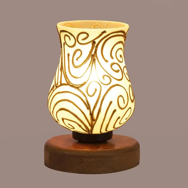 Aurora Mosaic Glass Table Lamp With Wooden Base - Multicolor media 7
