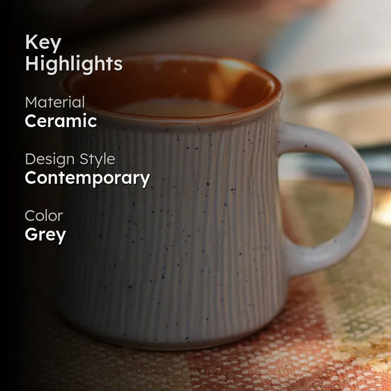 Carmila Ceramic Tea Cup (180 mL)/Grey) media 2