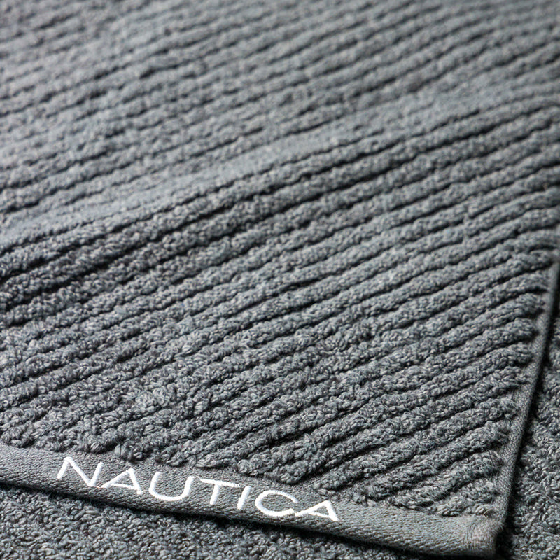 Nautica Riviera Soft Cotton Hand & Face Towel (Navy Blue & Dark Grey) - Set Of Four media 7