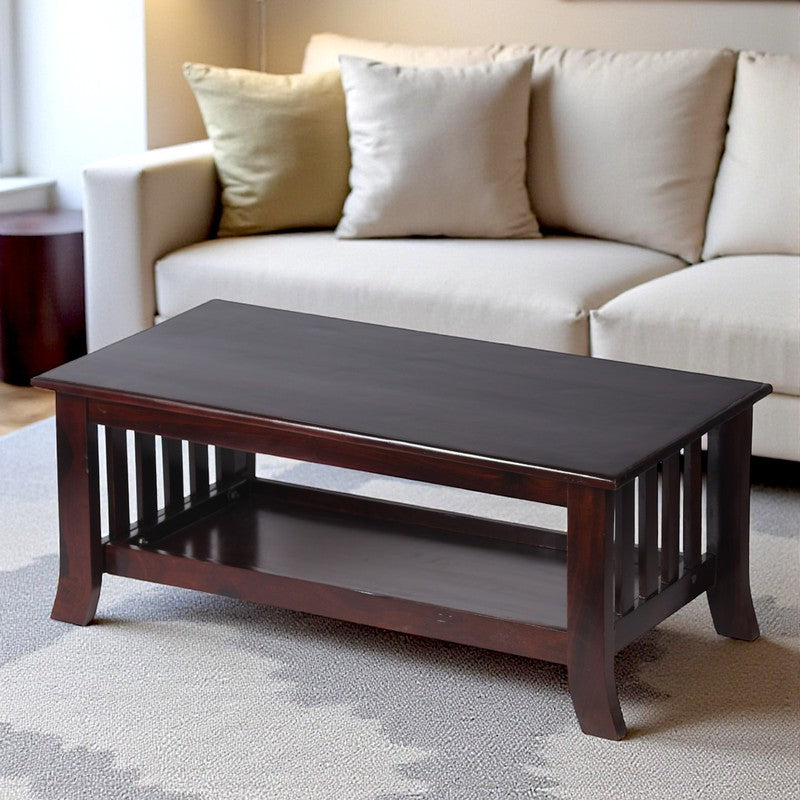 Bravon Sheesham Wooden Center Table - Dark Brown