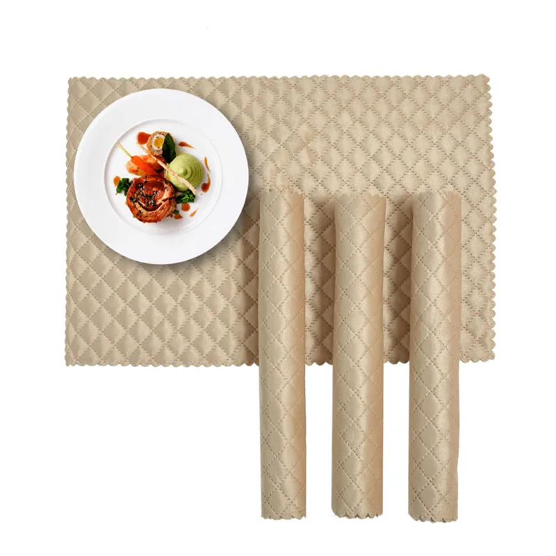 Osric Velvet Quilted Placemat (Beige) - Set Of Six media 1
