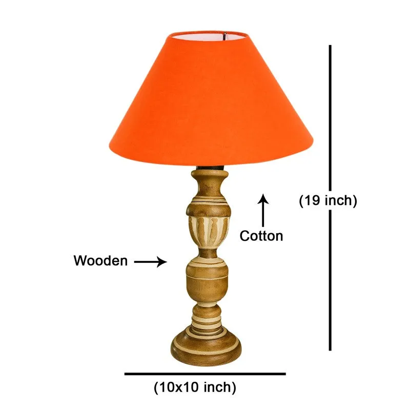 Zenrae Lume Wooden Table Lamp - Orange media 8