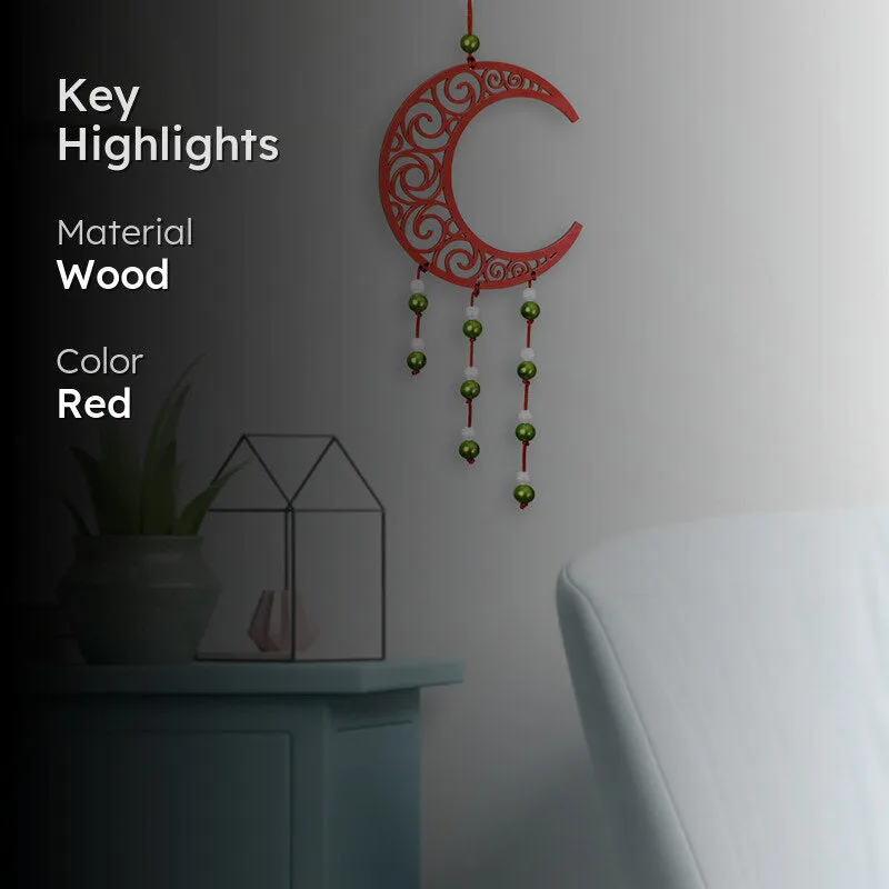 Carved Crescent Dream Catcher - Red media 2