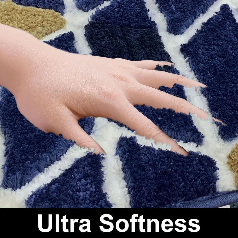 Triangle Edge Microfiber Bath Mat - Blue media 4
