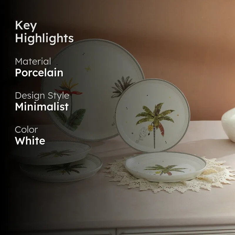 Tropical Mischief 4 Quarter Plates with 1 Dinner Plate - Five Piece Set media 2
