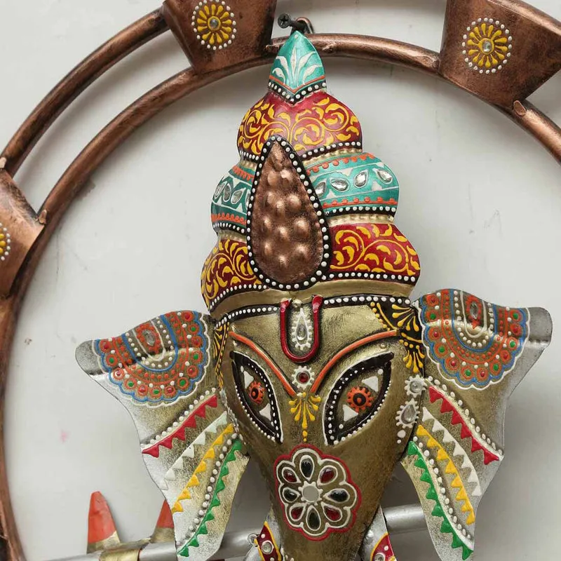 Vinayaka with Flute Iron Wall Accent media 6