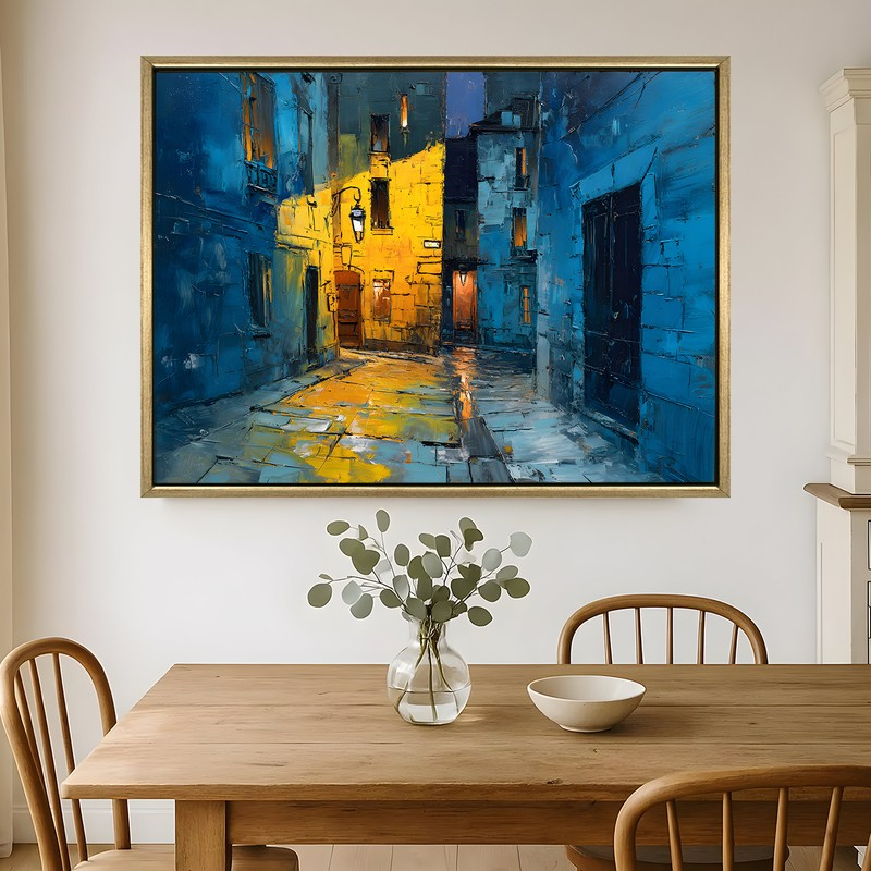 Painterly Avenue Canvas Wall Painting With Frame