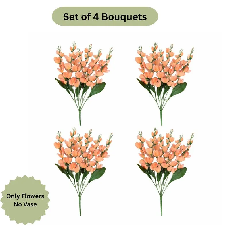 Bloomelle Artificial Flower (Orange) - Set Of Four media 7