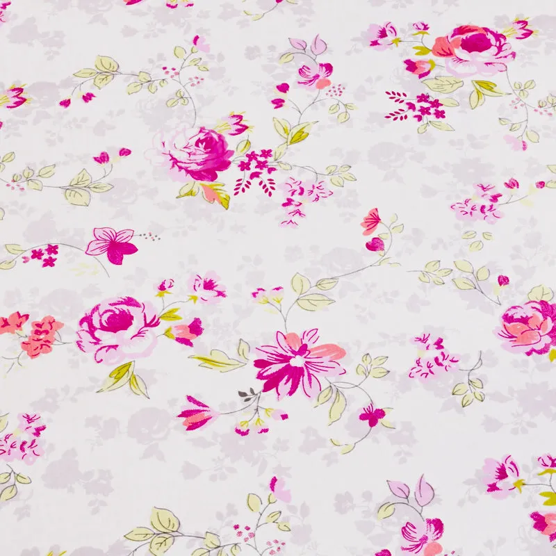 Dewdrop Floral Cotton Bedsheet (Pink) - 180 TC media 6