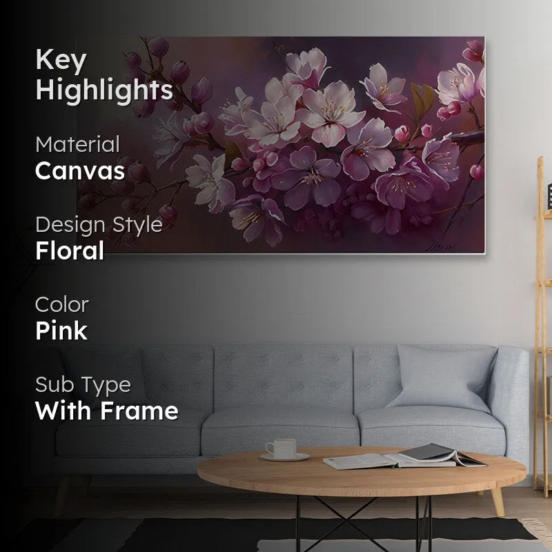 Purple Bunch Floral Wall Painting media 2