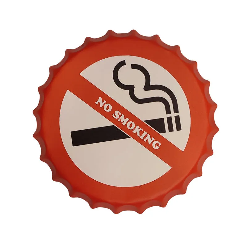 No Smoking Bottle Cap Metal Wall Accent media 5