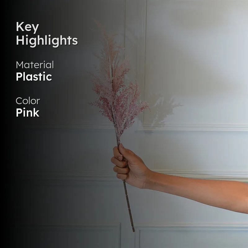 Faux Asparnagus Pampas Flower Stick (Pink) - 25 CM media 2