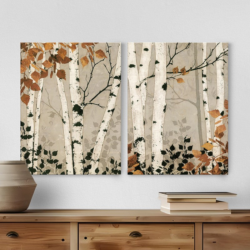 Autumn In Forest Wall Art - Set Of Two
