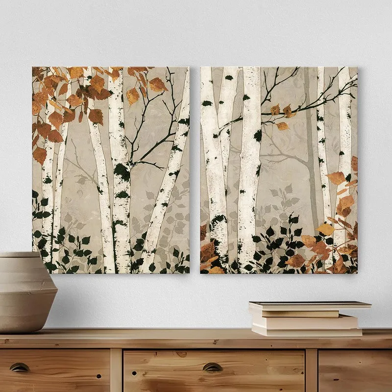 Autumn In Forest Wall Art - Set Of Two media 1